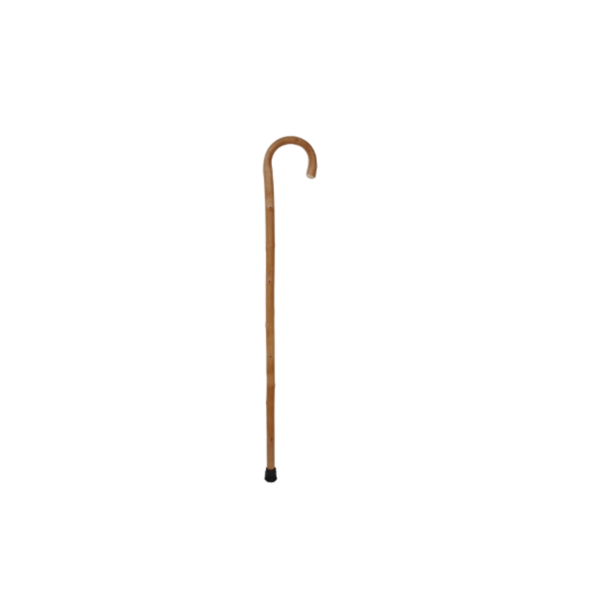 Charles Buyers natural chestnut walking stick with traditional steam bent crook handle and metal ferrule