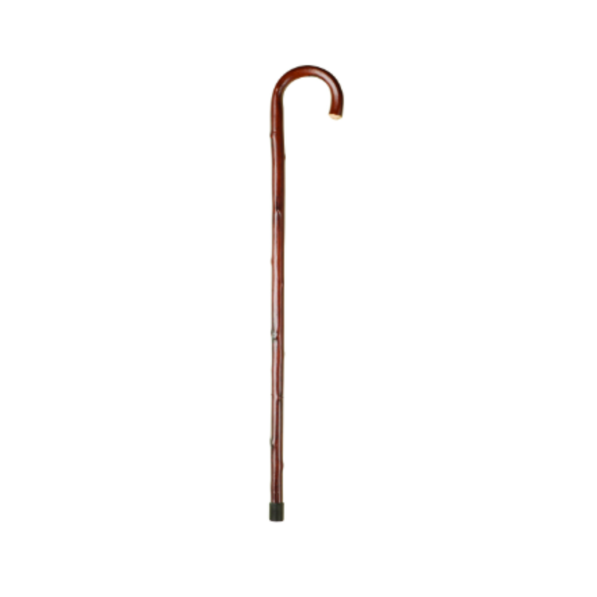 Charles Buyers gents economy extra long natural chestnut walking stick with traditional curved crook handle and protective metal ferrule