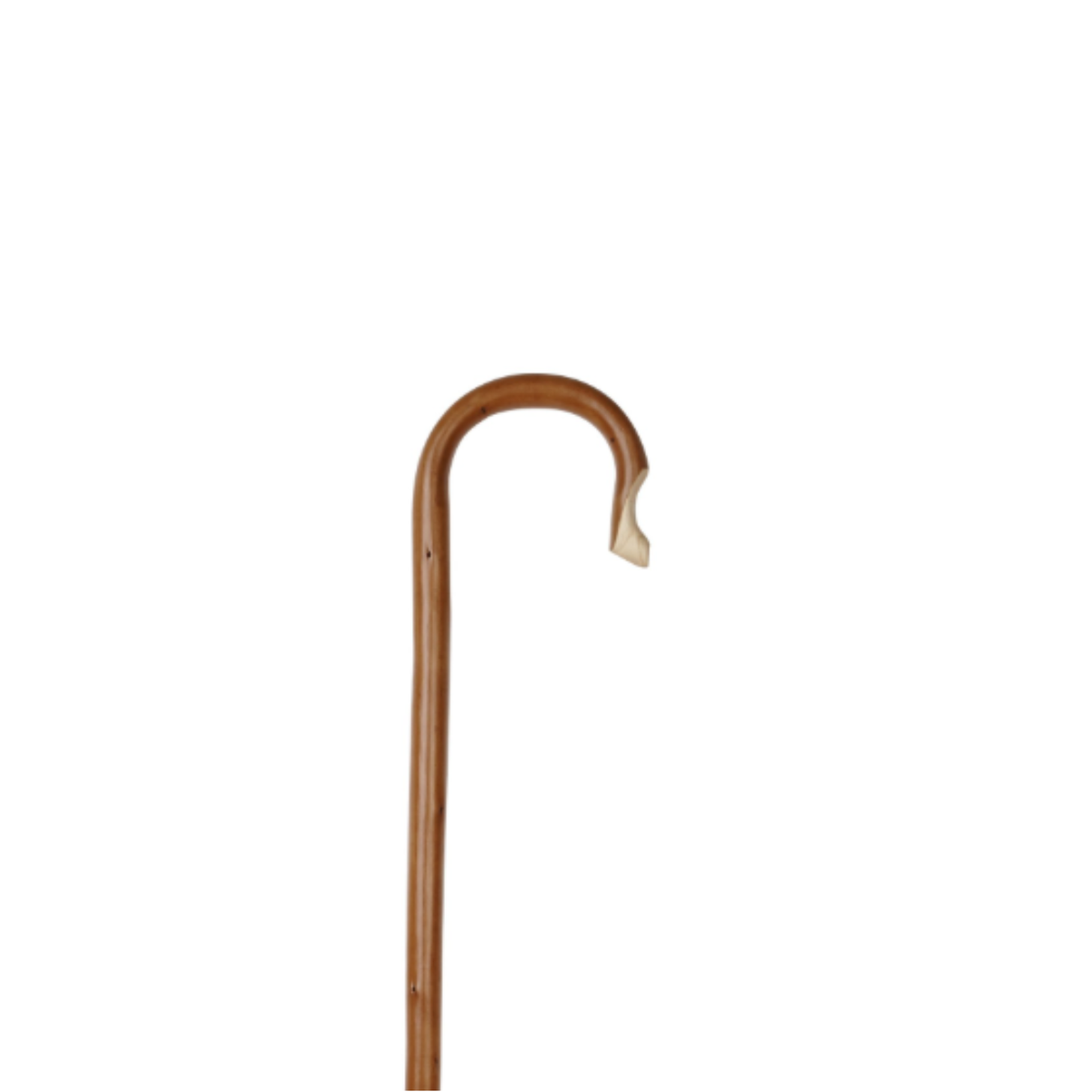 Charles Buyers 4 foot 6 inch natural chestnut wooden shepherds crook stick with curved hook handle and protective metal ferrule