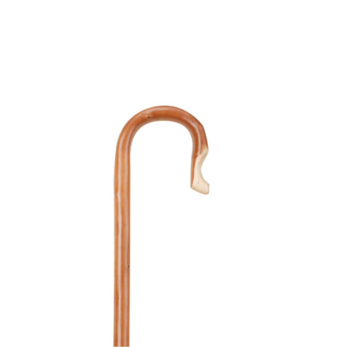 Charles Buyers five foot natural chestnut wooden shepherds crook stick with steam bent hook handle and metal ferrule