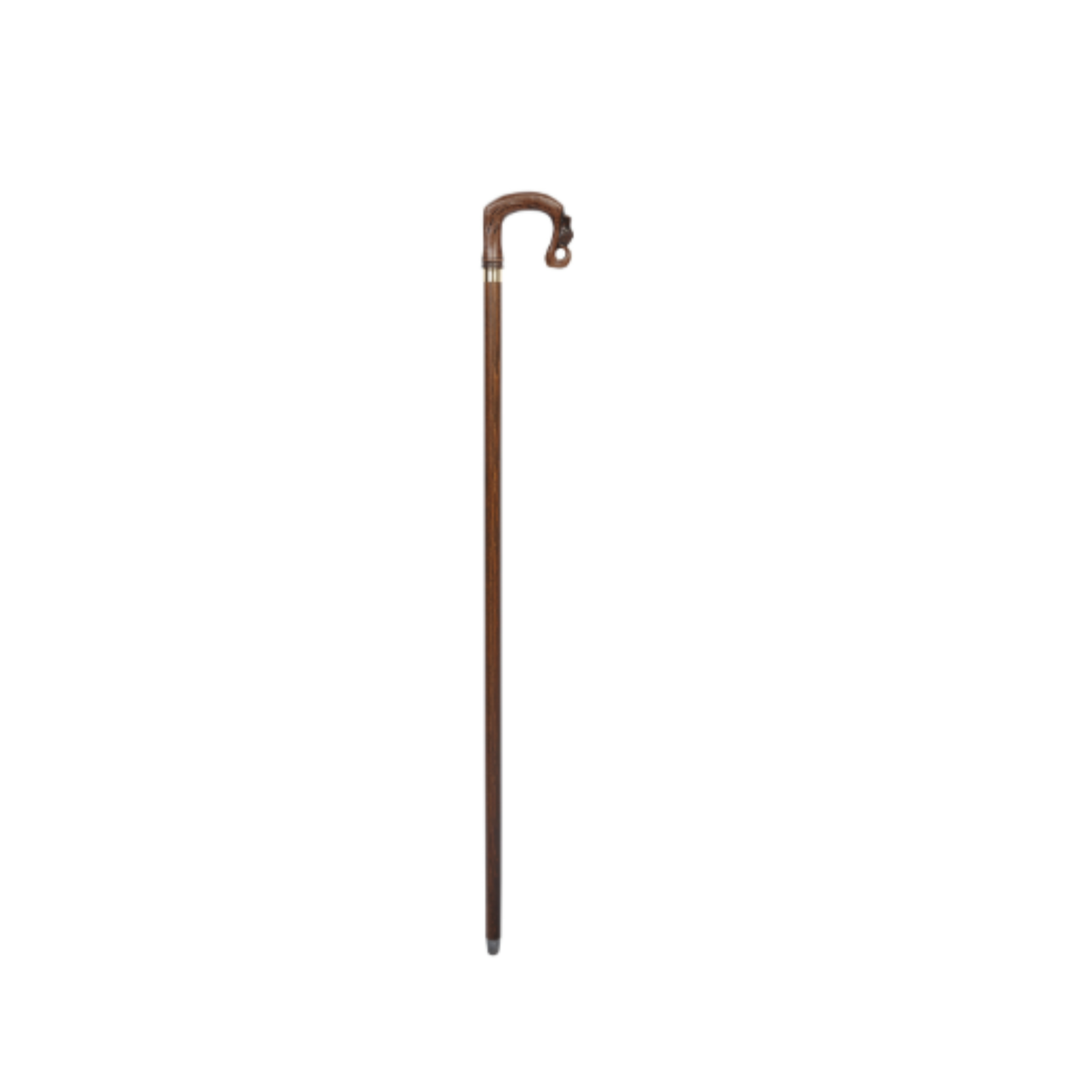 Charles Buyers brown shepherds crook moulded top collectors walking stick with durable resin crook handle and polished wooden shaft