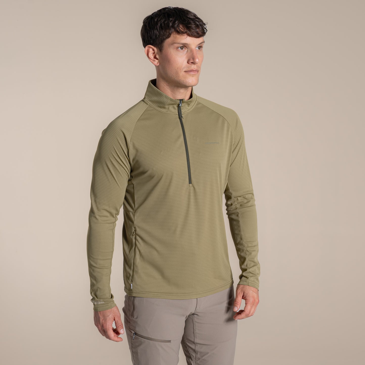Craghoppers Men's NosiLife SolarShield+ Half Zip Top in Cardamon