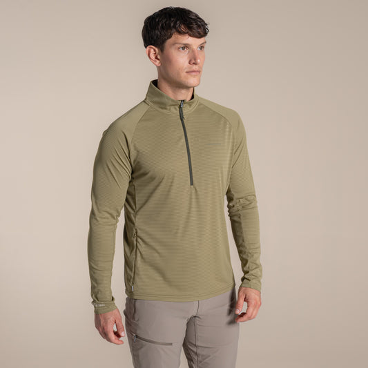 Craghoppers Men's NosiLife SolarShield+ Half Zip Top in Cardamon