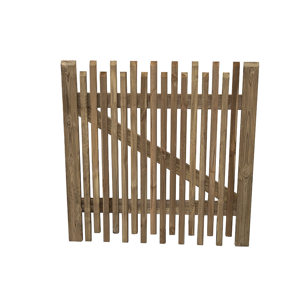 Forest Garden Contemporary Picket Gate 3ft (0.90m High)