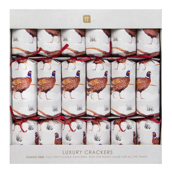 Talking Tables Botanical Pheasant Luxury Christmas Crackers 6-Pack