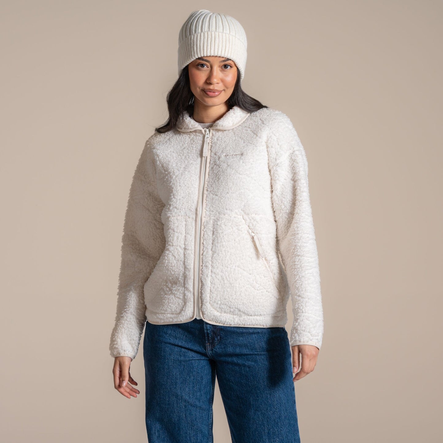 Craghoppers Women's National Trust Avens II Sherpa Fleece Jacket in textured jacquard fabric