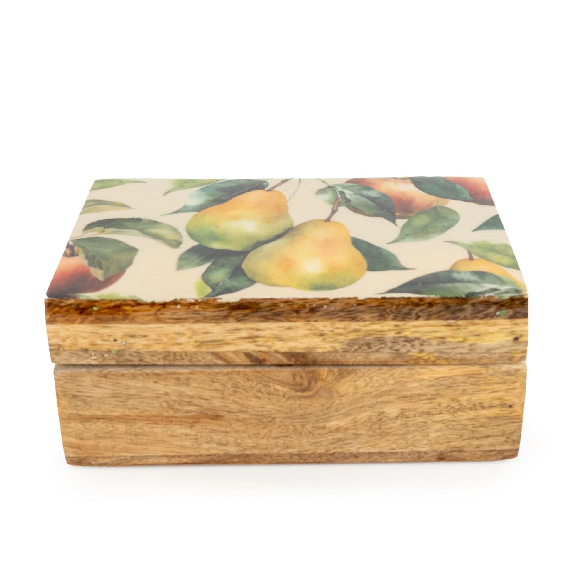 Candlelight Apples & Pears Mango Wood Trinket Box