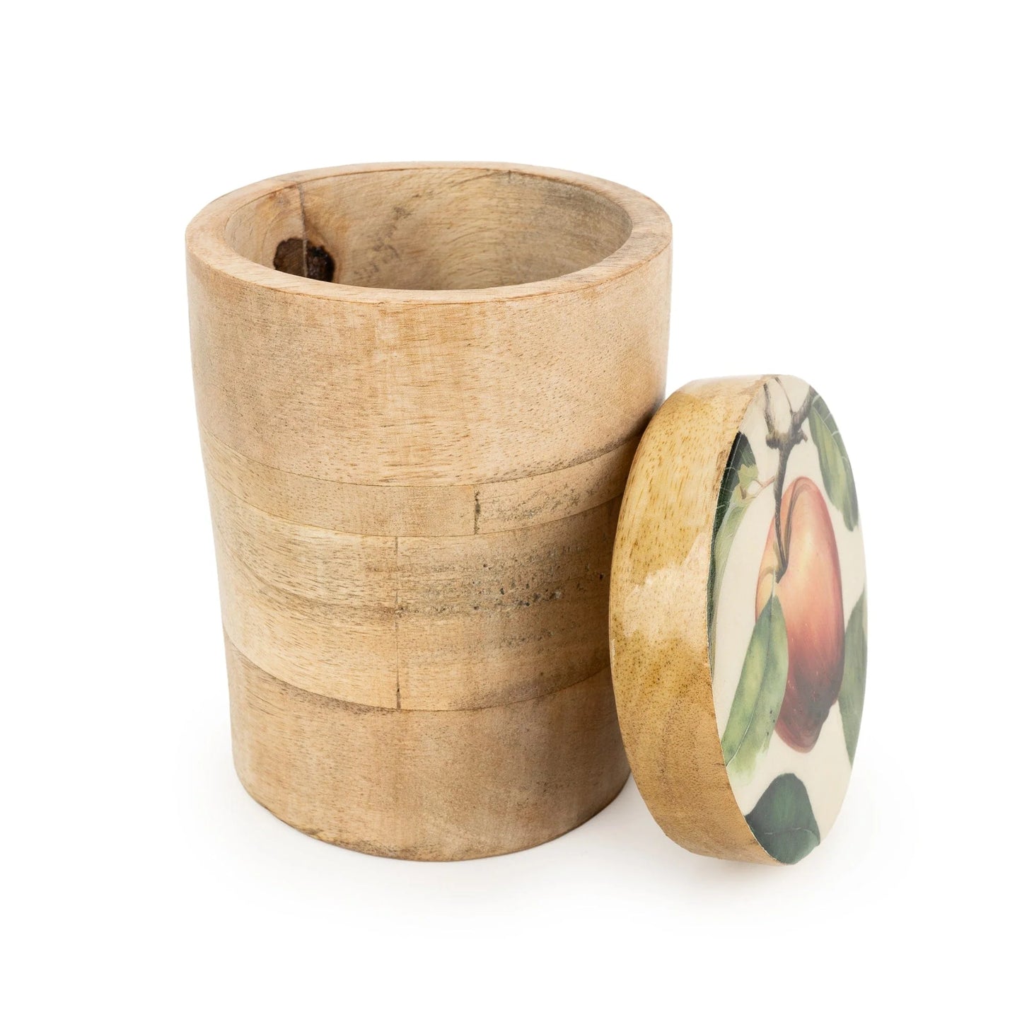 Candlelight Apples Small Wooden Storage Jar