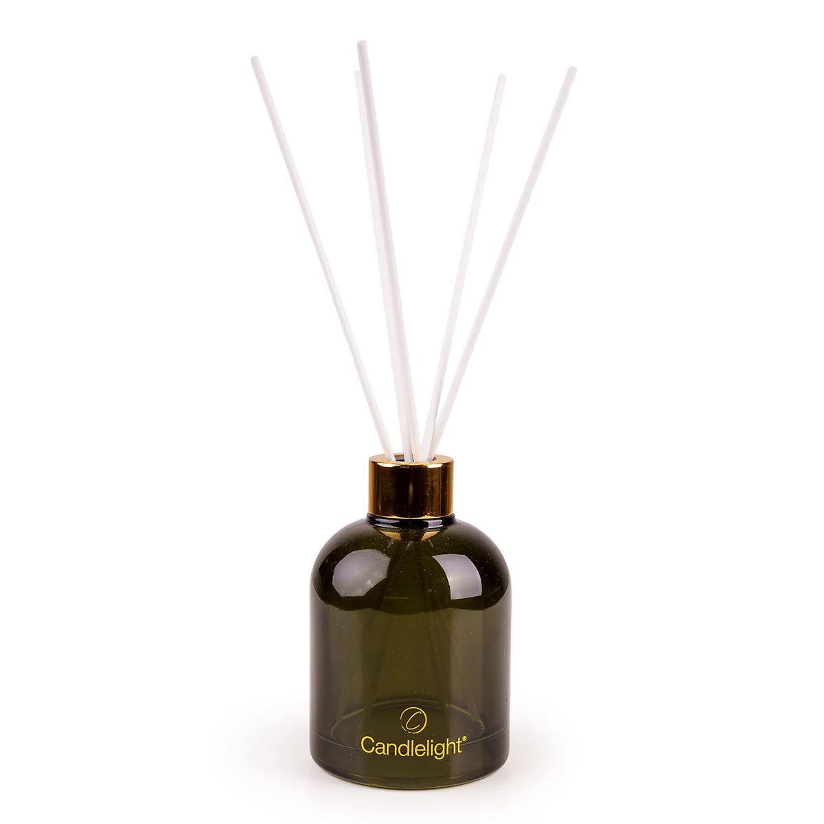 andlelight Christmas Birds 200ml reed diffuser in dark green glass vessel with white reeds and festive gift box