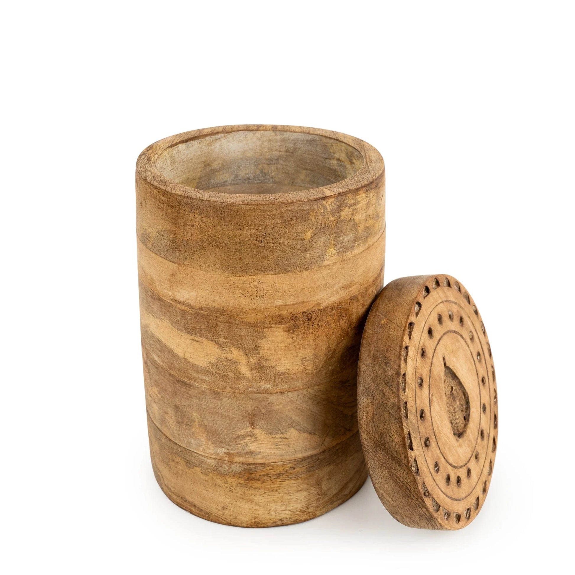 Candlelight Debossed Pear Large Wooden Storage Jar
