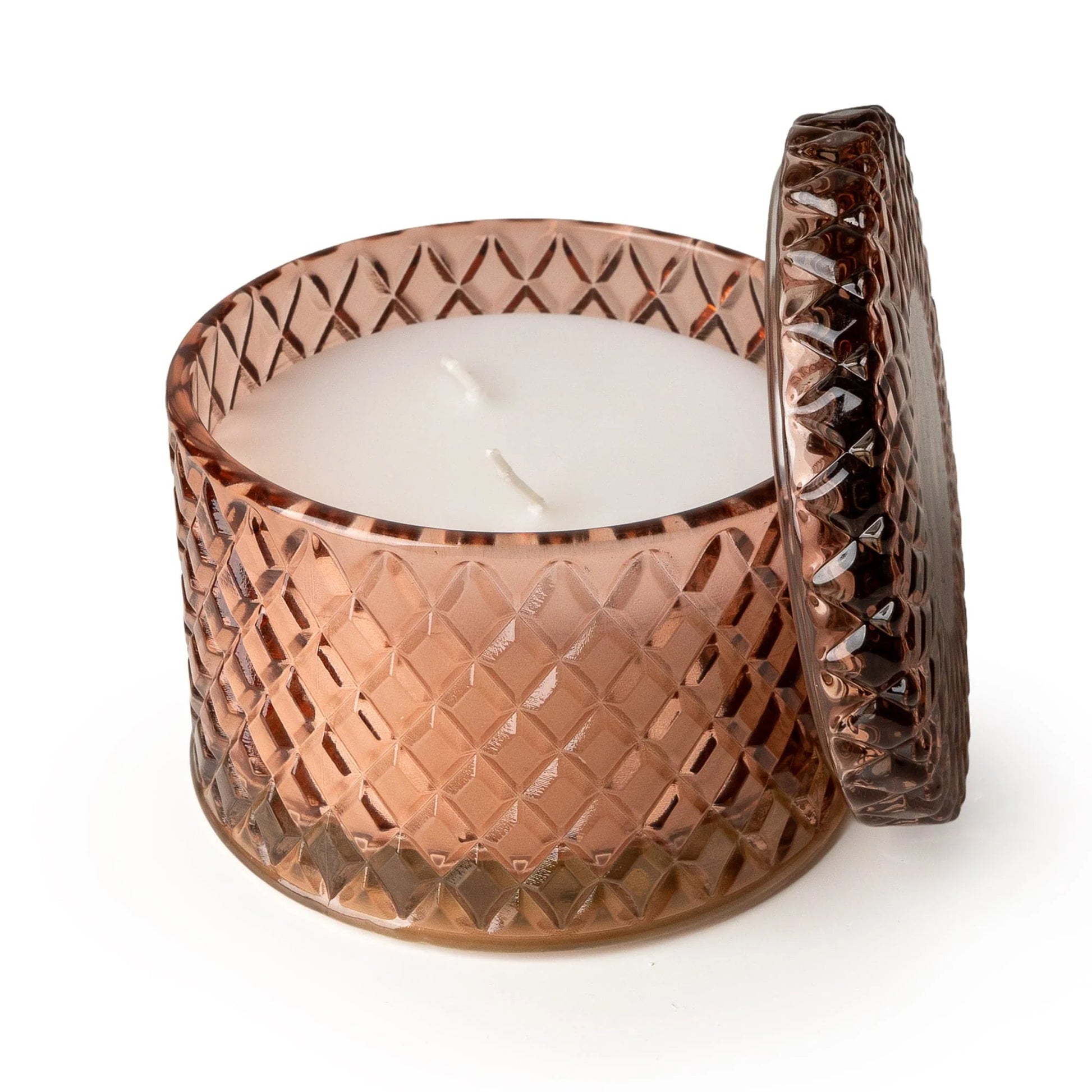 Candlelight Jhangye Round Embossed Pink Candle Jar