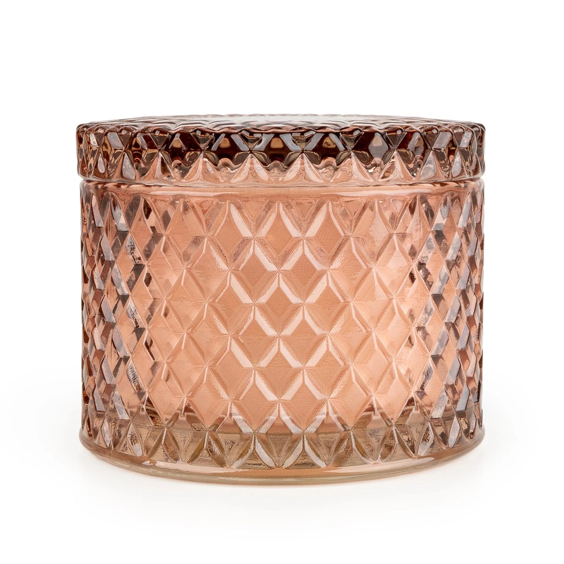 Candlelight Jhangye Round Embossed Pink Candle Jar