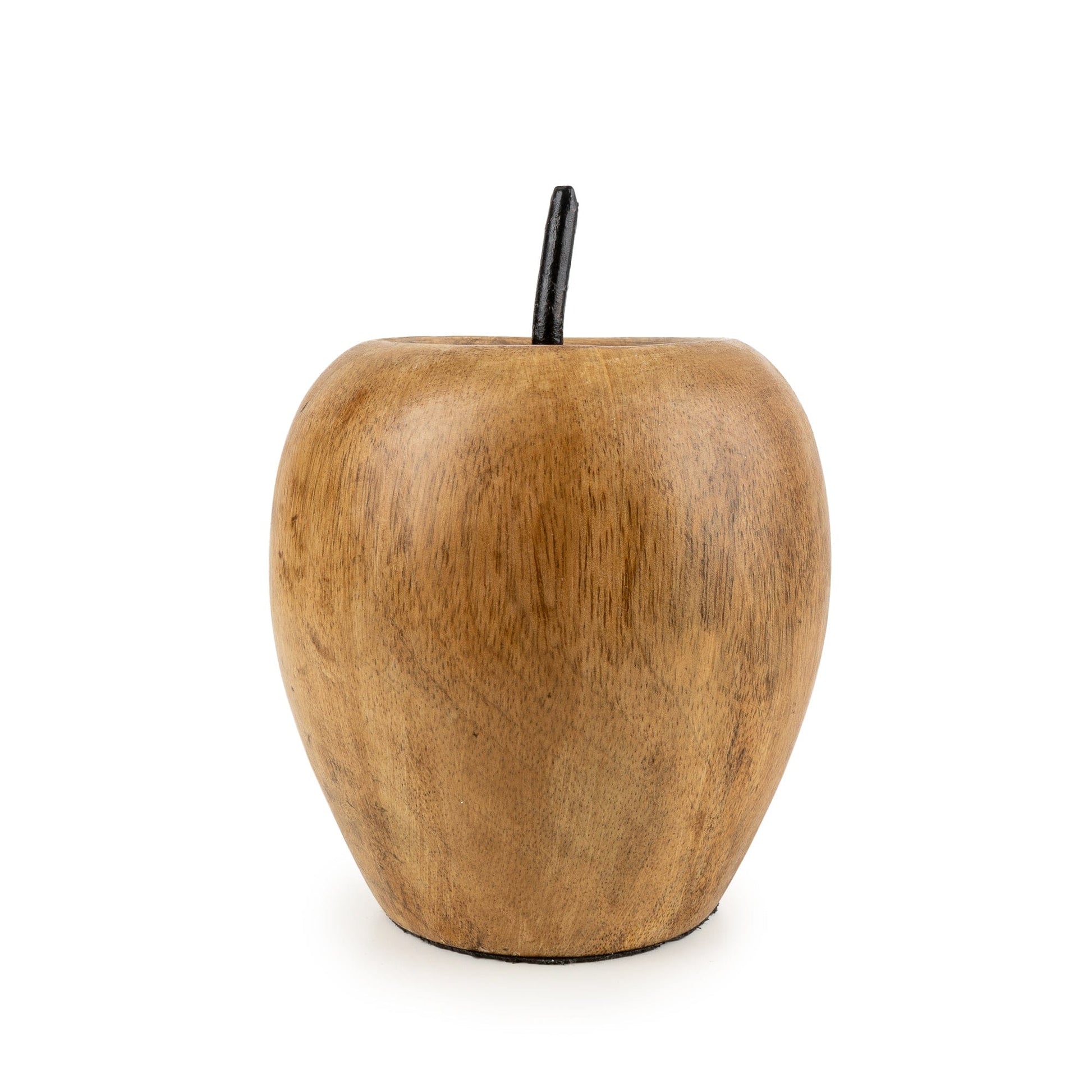 Candlelight Mango Wood Apple Ornament with Metal Stem