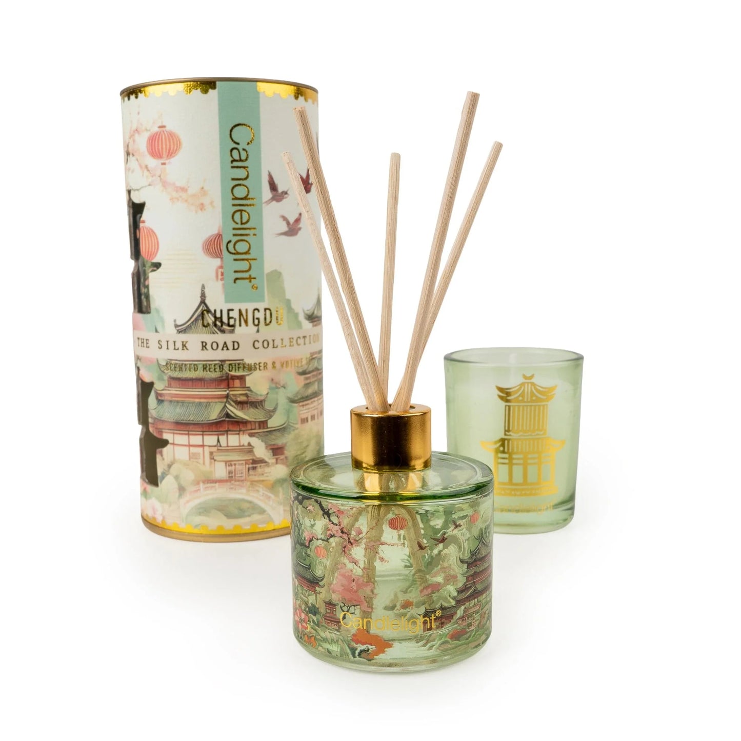 Candlelight The Silk Road Collection Chengdu Reed Diffuser & Votive Gift Set