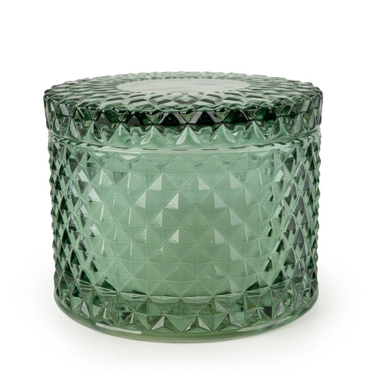 Candlelight The Silk Road Collection Chengdu Round Embossed Duck Egg Blue Two-Wick Candle Jar