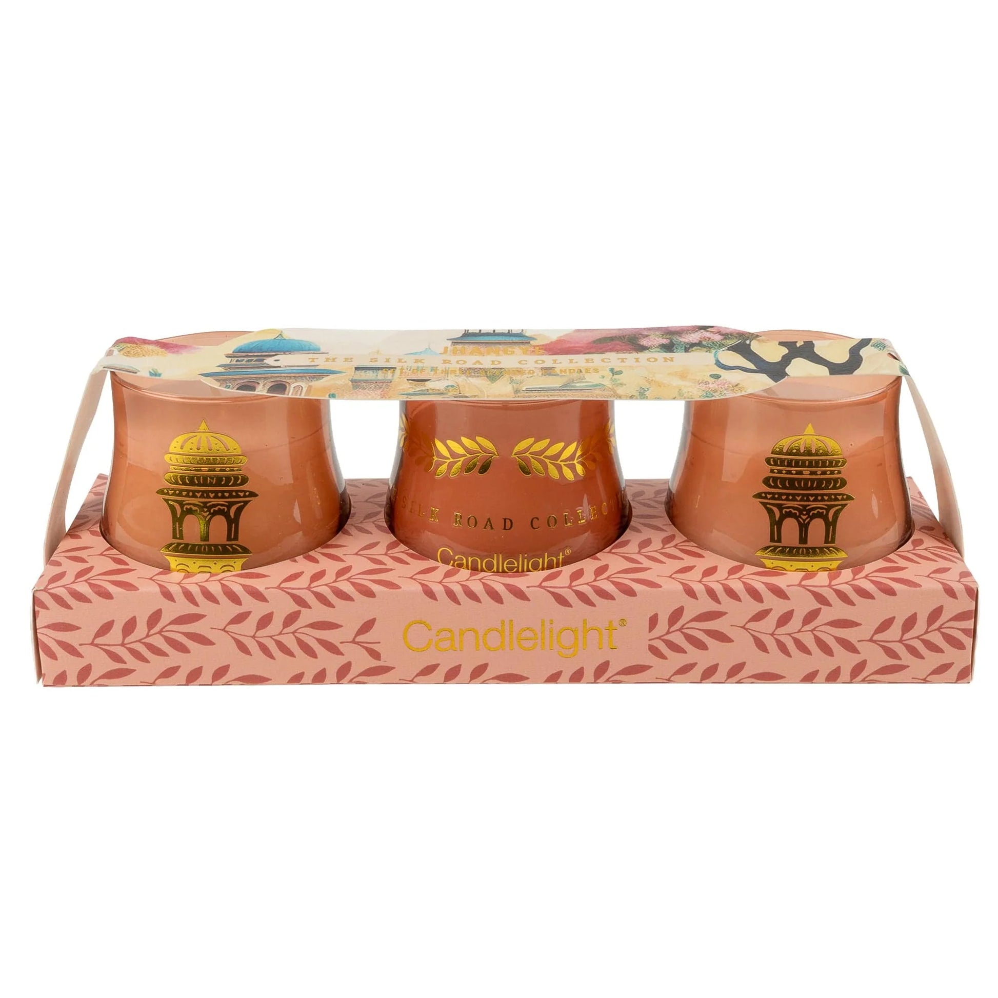 Candlelight The Silk Road Collection Jhangye Votive Candle Set of 3