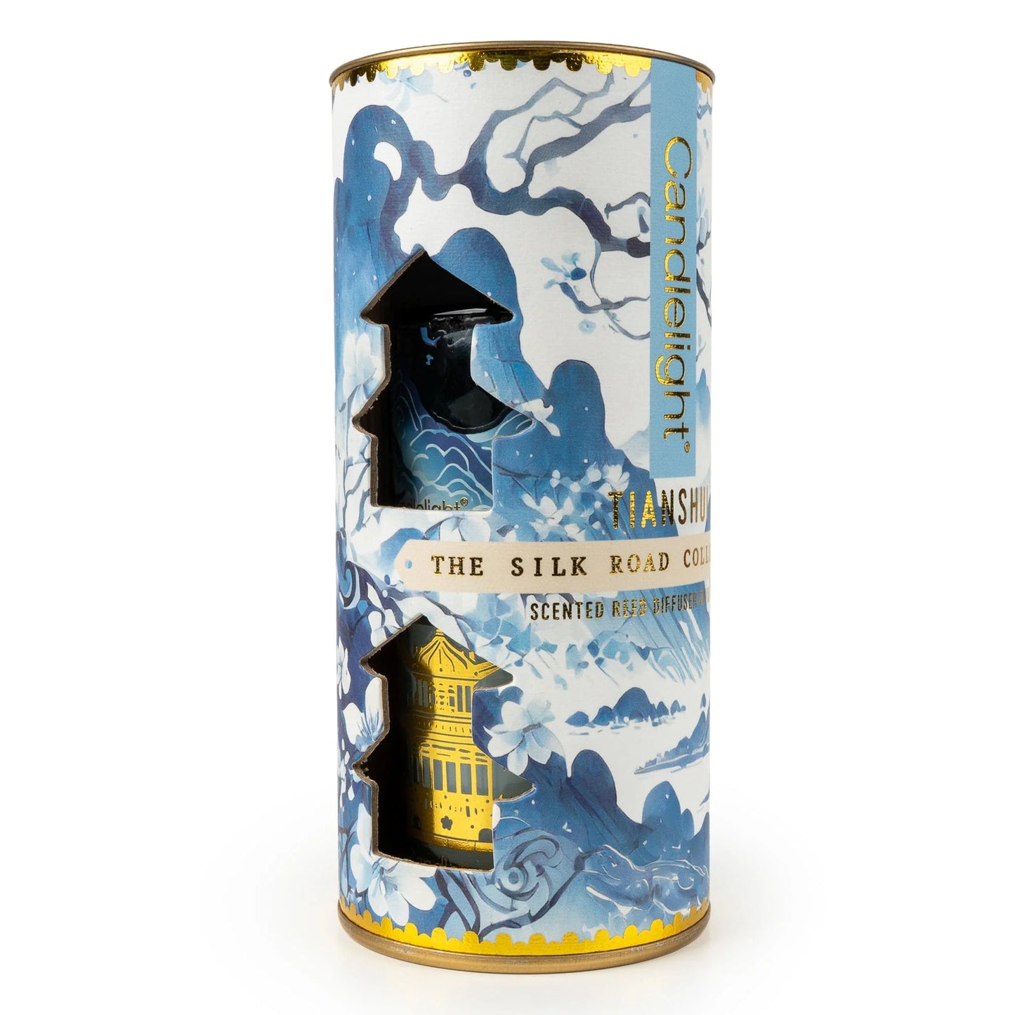 Candlelight The Silk Road Collection Tianshui Blue Reed Diffuser & Votive Gift Set