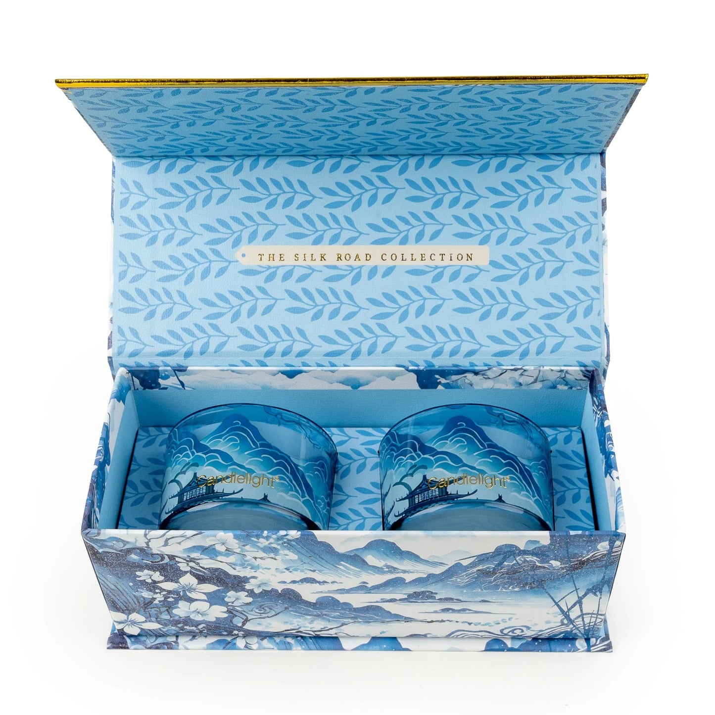 Candlelight The Silk Road Collection Tianshui Blue Votive Set of 2 Candles