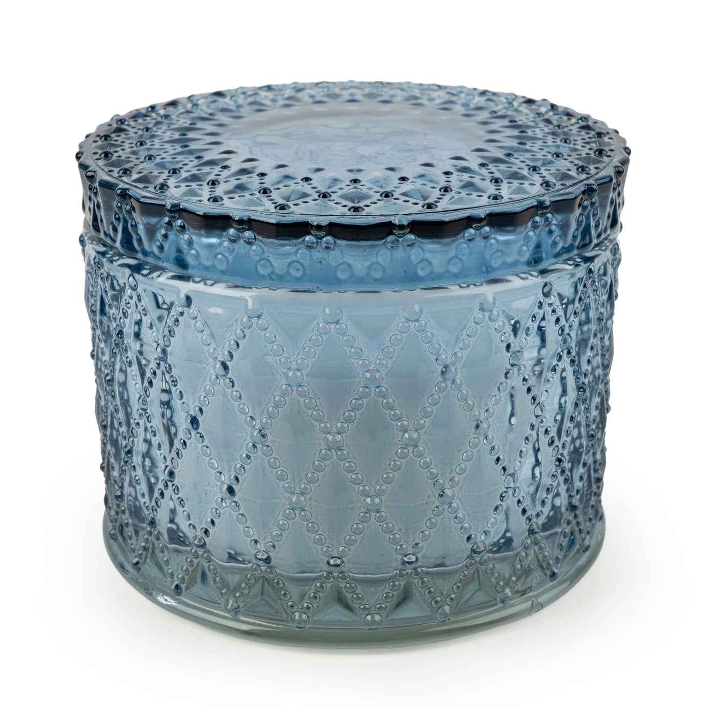 Candlelight Tianshui Blue Round Embossed Candle Jar