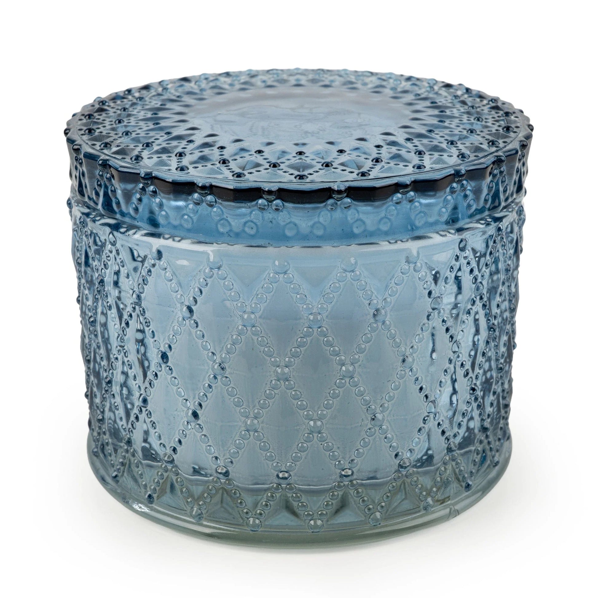 Candlelight Tianshui Blue Round Embossed Candle Jar