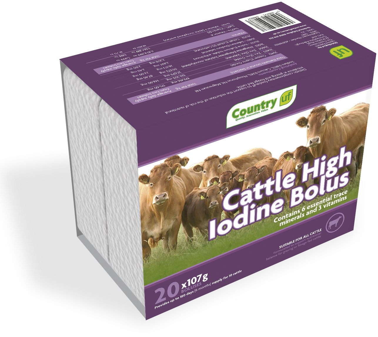 Country Cattle Bolus High Iodine 107g 20 Pack