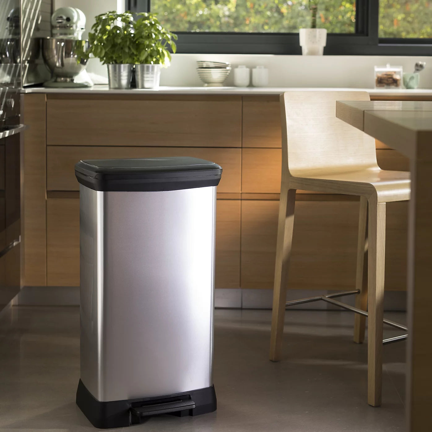 Curver Deco Rectangular Silver Bin