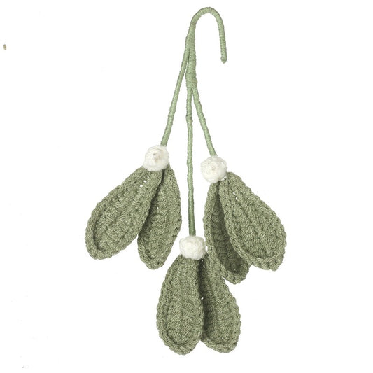 Heaven Sends - Green Knitted Mistletoe Hanging Decor