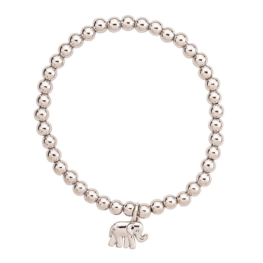 D&X Emily White Gold Plated Stainless Steel Elephant Bracelet