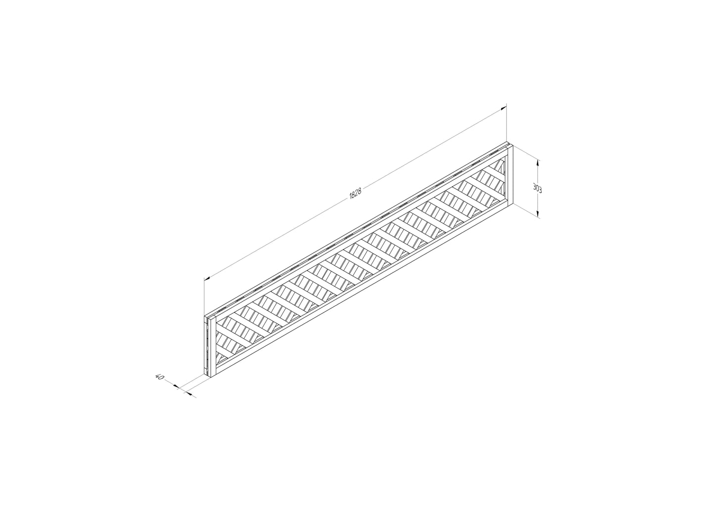 Forest Garden Diamond Lattice Fence Topper