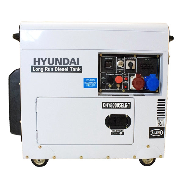 Hyundai 5.8kW/7.5kVA Multi-Phase Silenced Long Run Standby Diesel Generator