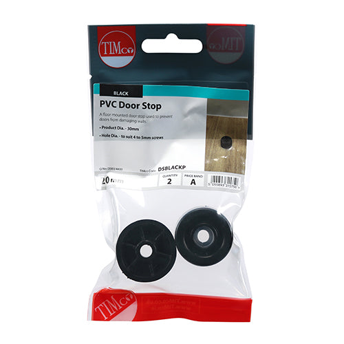 PVC Door Stops - Black 32x21 TIMCO - 2PCE