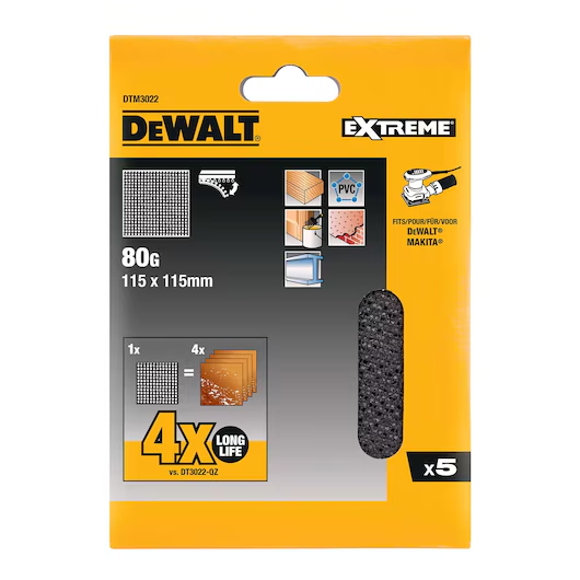 Dewalt Extreme Universal Abrasive Mesh 1/4 Sheet 115mm x 115mm