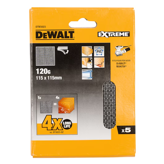 Dewalt Extreme Universal Abrasive Mesh 1/4 Sheet 115mm x 115mm