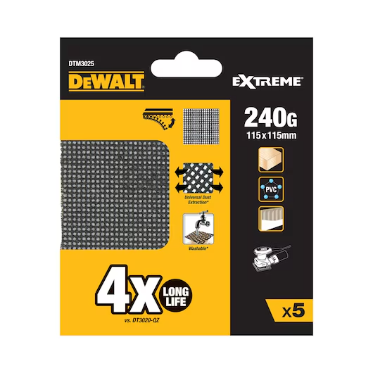 Dewalt Extreme Universal Abrasive Mesh 1/4 Sheet 115mm x 115mm