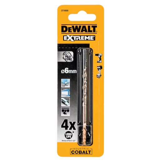 Dewalt Extreme Cobalt Metal Drill Bit DT4908 HSS 6mm