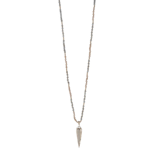 D&X Gaia Gold and Grey Howlite Heart Necklace