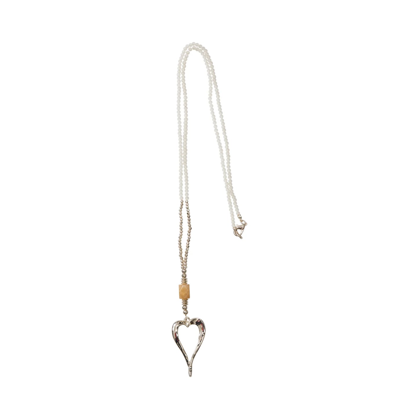D&X Gaia Heart Charm Semi Precious Stone Necklace