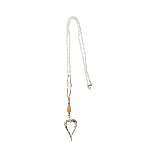 D&X Gaia Heart Charm Semi Precious Stone Necklace