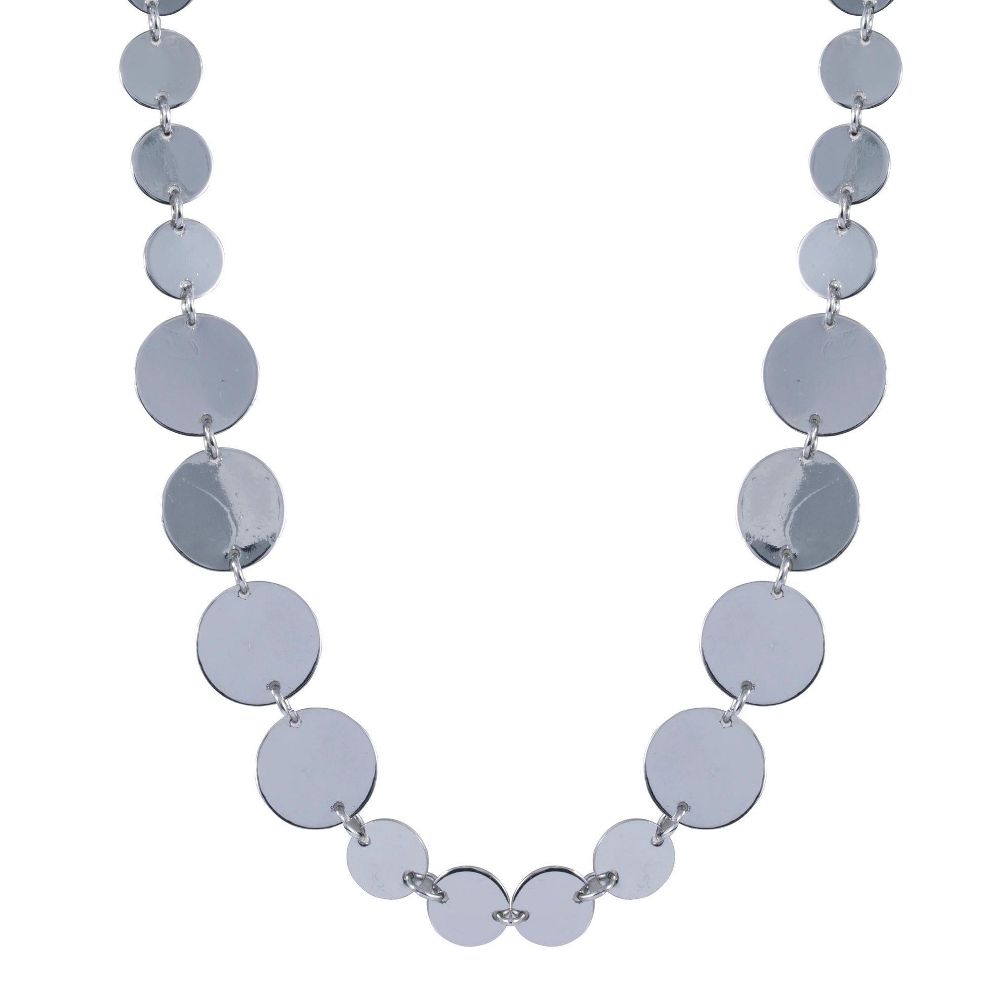 D&X Geo Geometric Rhodium Silver Long Necklace