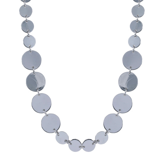 D&X Geo Geometric Rhodium Silver Long Necklace