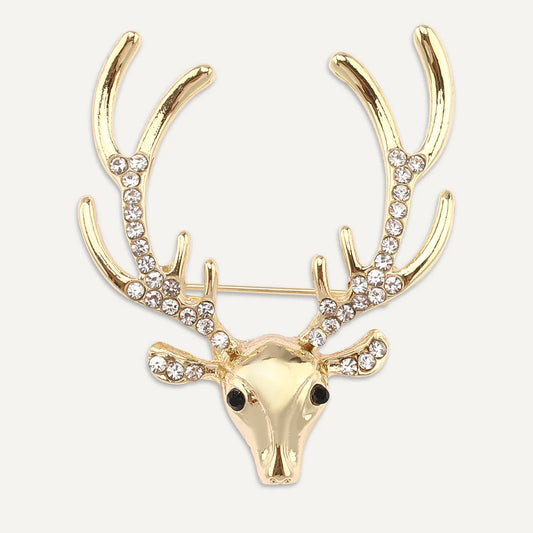 D&X Gold-Tone Plated Deer Pin Brooch