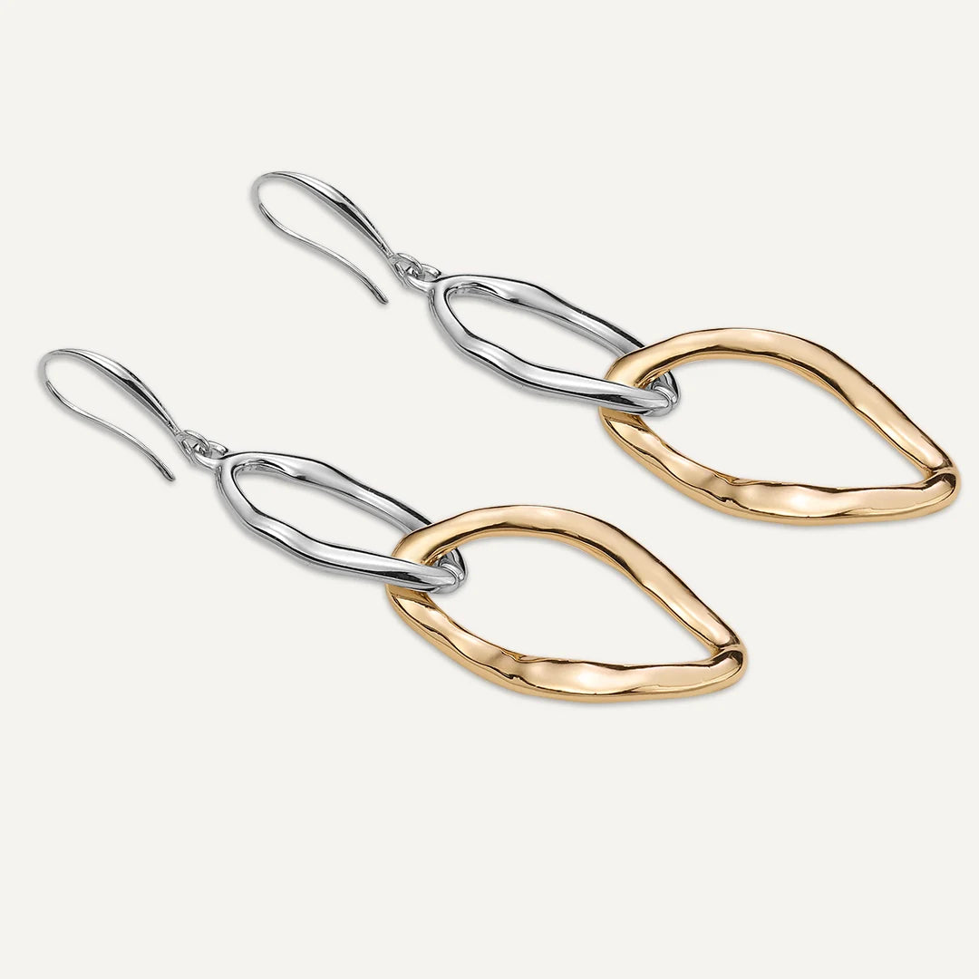 D&X Gold & Silver-plated Open Link Drop Earrings