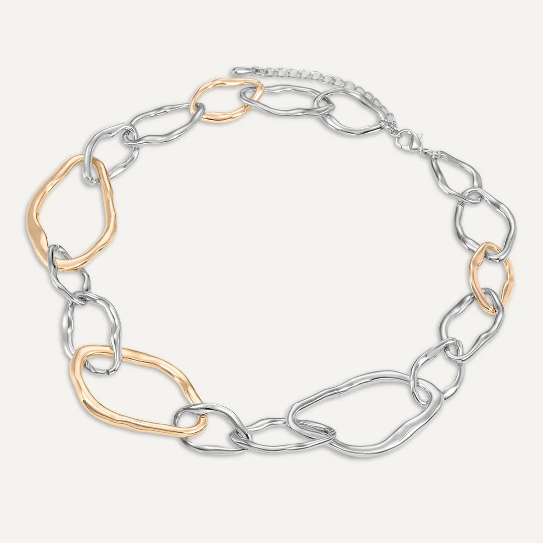 D&X Gold & Silver Tone Open Link Clasp Necklace