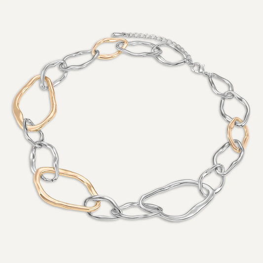 D&X Gold & Silver Tone Open Link Clasp Necklace