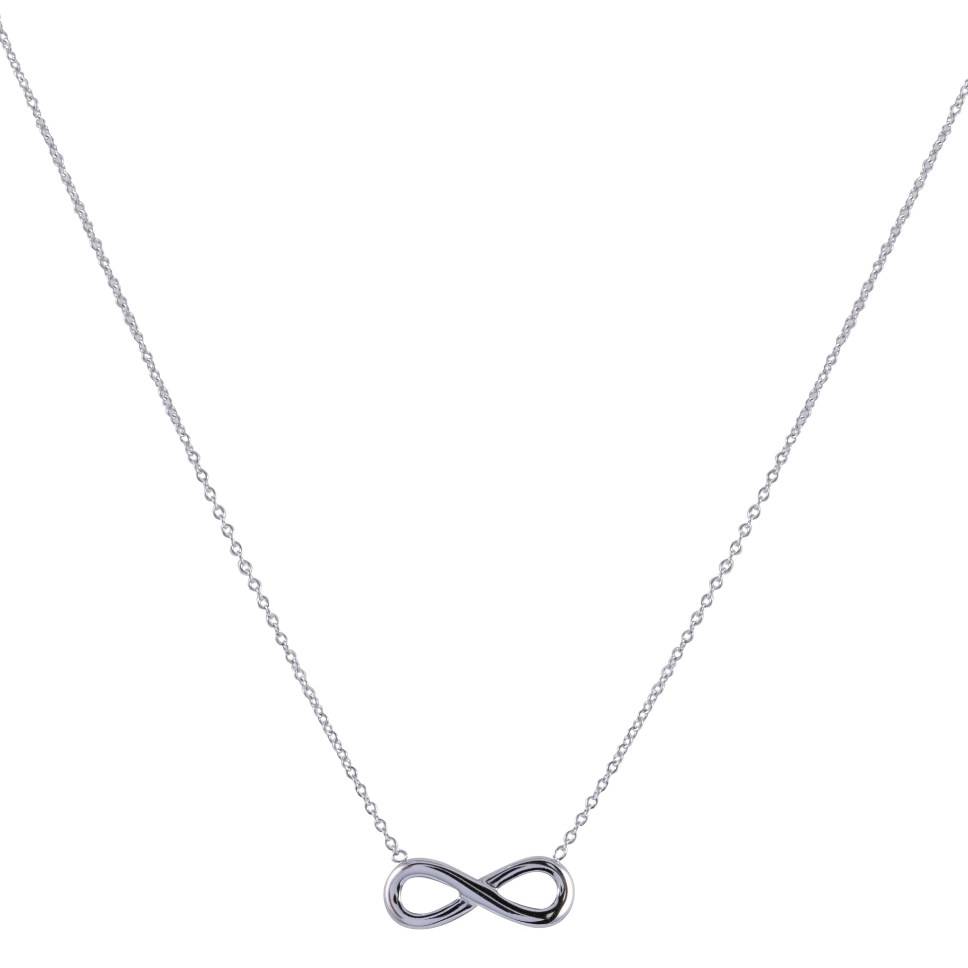 D&X Keira Stainless Steel & White Gold Plated Infinity Necklace