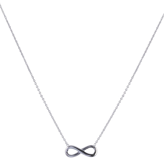 D&X Keira Stainless Steel & White Gold Plated Infinity Necklace