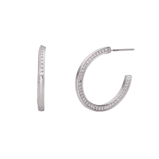 D&X Kylie Silver-plated Cubic Zirconia Hoop Earrings