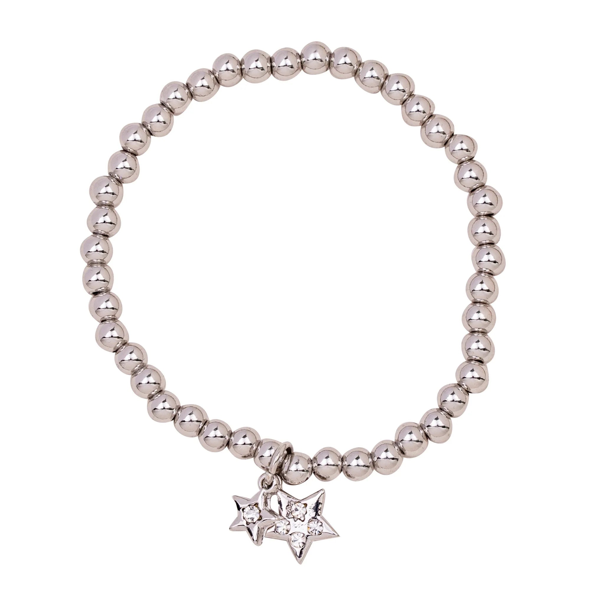 D&X Vibes White Gold Plated Stainless Steel Star Charm Elasticated Bra ...