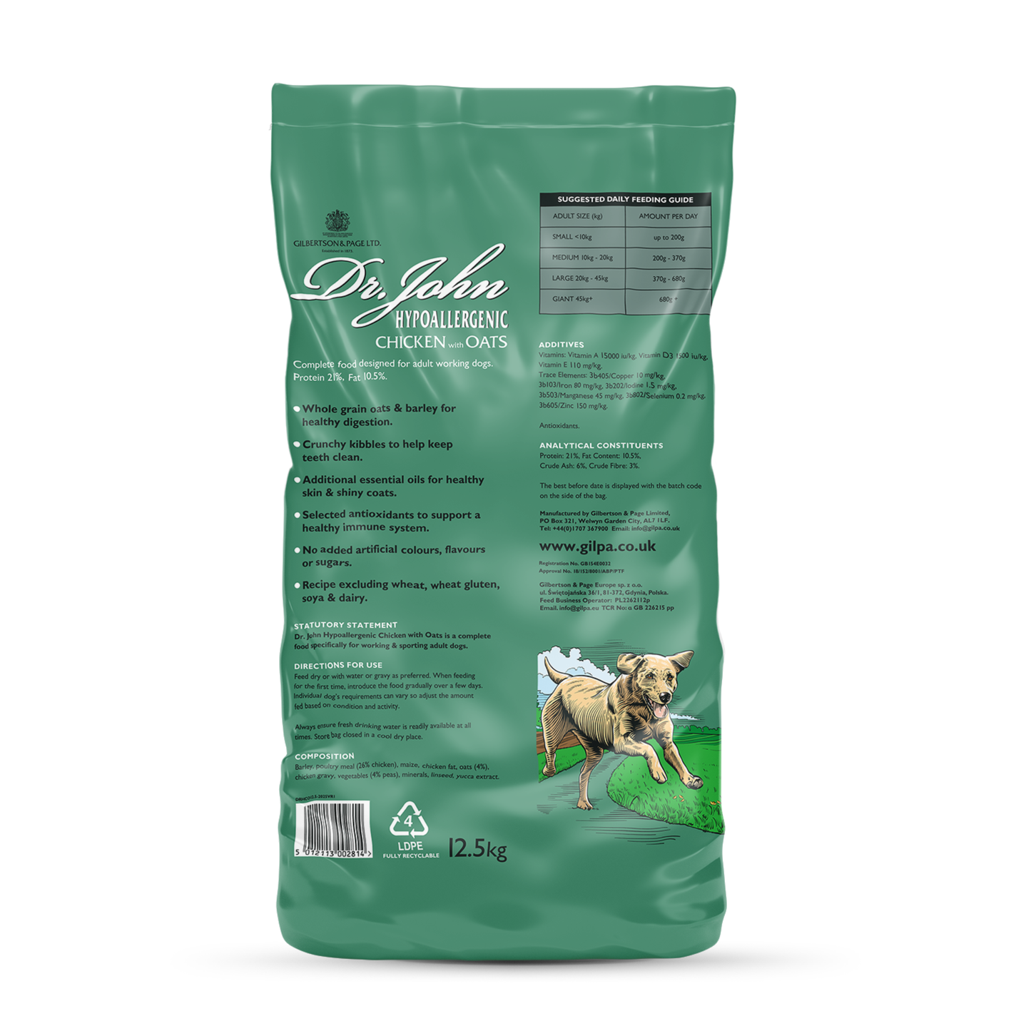 Dr. John Hypoallergenic Chicken & Oats Dog Food 12.5kg