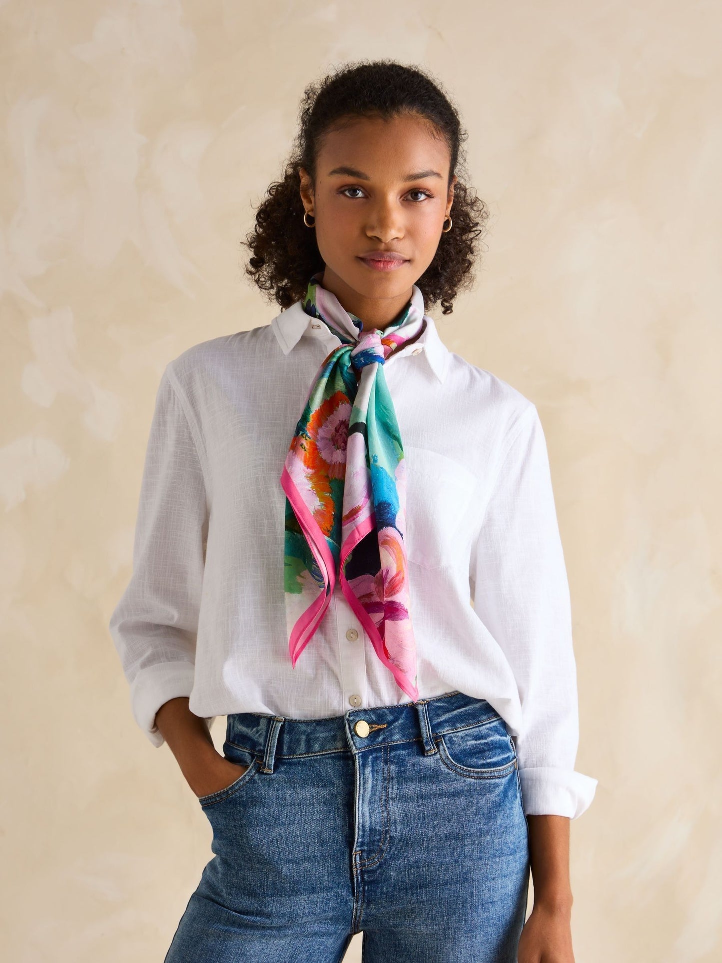 Joules Bloomfield Square Silk Scarf